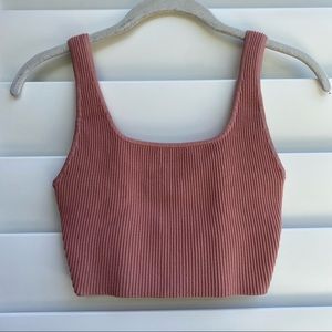 Aritzia Babaton Sculpt Knit Squareneck Cropped Tank